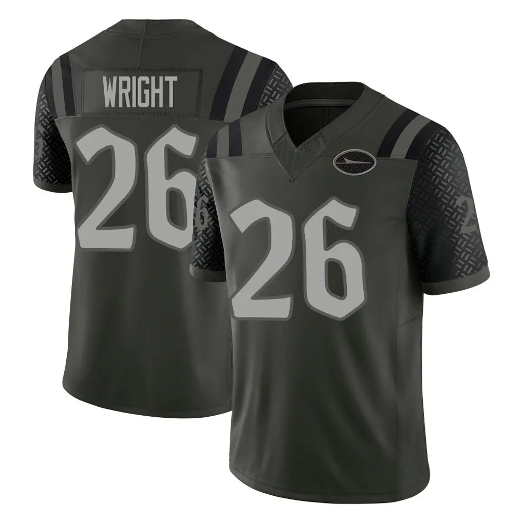 Elroe NY.Jets #26 Nahshon Wright Player Green Limited 2025 Rivalries Collection Home Game Stitched Jerseys