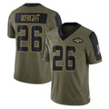 Elroe NY.Jets #26 Nahshon Wright Player Olive Salute To Service Limited Game Stitched Jerseys