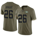 Elroe NY.Jets #26 Nahshon Wright Player Olive Salute To Service Limited Stitched Jerseys