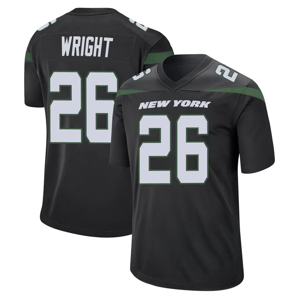 Elroe NY.Jets #26 Nahshon Wright Player Stealth Black Home Game Stitched Jerseys