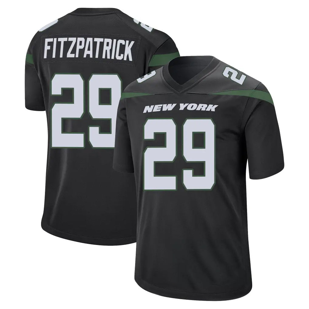 Elroe NY.Jets #29 Minkah Fitzpatrick Player Stealth Black Home Game Stitched Jerseys