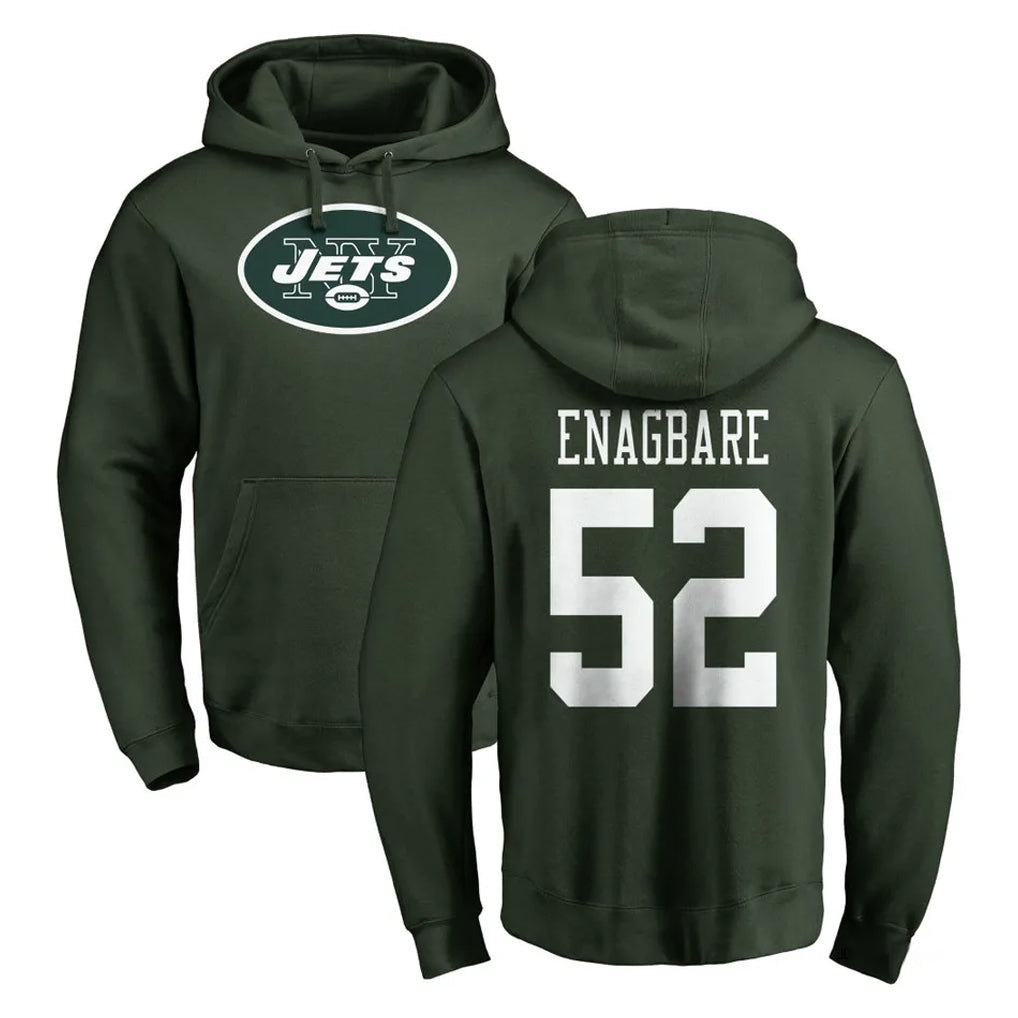 Elroe NY.Jets #52 Kingsley Enagbare Player Green LOGO Pullover Hoodies Limited Game Stitched Jerseys