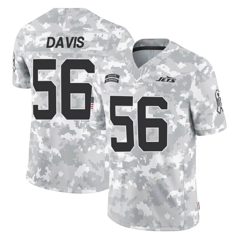 Elroe NY.Jets #56 Demario Davis Player Arctic Camo Salute to Service Limited Game Stitched Jerseys