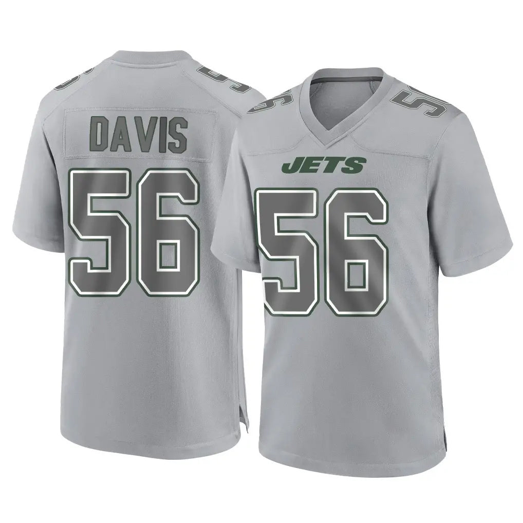 Elroe NY.Jets #56 Demario Davis Player Gray Limited Atmosphere Fashion Home Game Stitched Jerseys