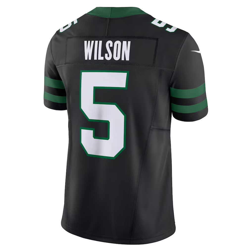 Elroe NY.Jets #5 Garrett Wilson Legacy Black Alternate Vapor F.U.S.E. Limited Stitched Jerseys