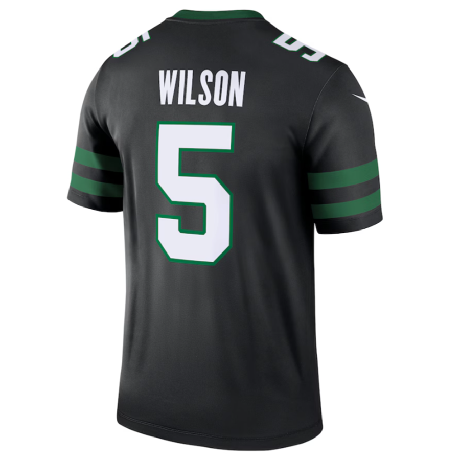 Elroe NY.Jets #5 Garrett Wilson Legacy Black Legend Jersey Stitched American Stitched Jerseys