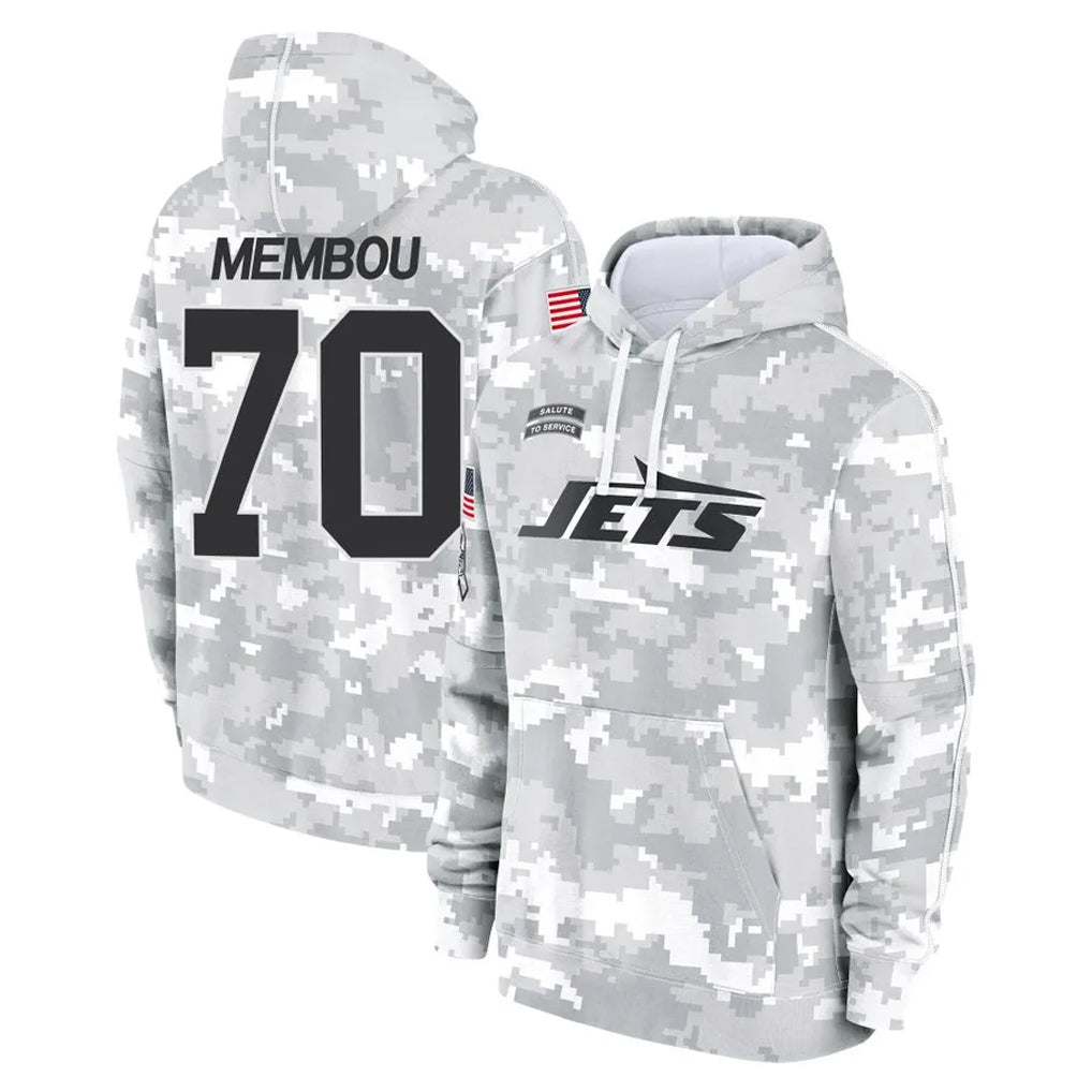 Elroe NY.Jets #70 Armand Membou Player Arctic Camo Salute to Service Pullover Hoodies Limited Game Stitched Jerseys