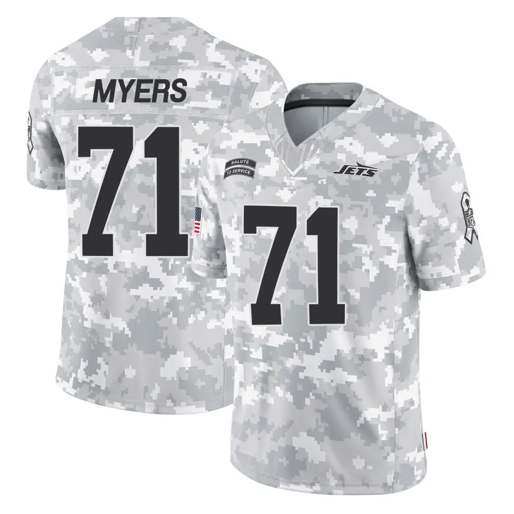 Elroe NY.Jets #71 Josh Myers Player Arctic Camo Salute to Service Limited Game Stitched Jerseys