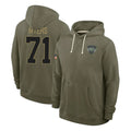 Elroe NY.Jets #71 Josh Myers Player Olive Salute to Service Pullover Hoodies Limited Stitched Jerseys