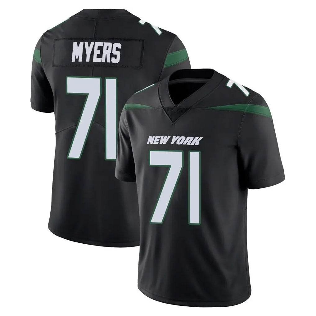 Elroe NY.Jets #71 Josh Myers Player Stealth Black Limited Vapor Home Game Stitched Jerseys