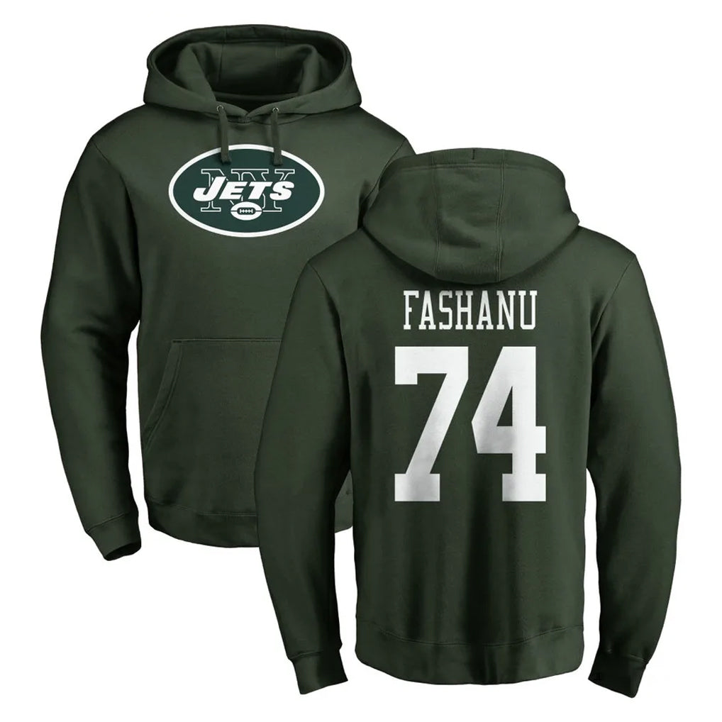 Elroe NY.Jets #74 Olu Fashanu Player Green LOGO Pullover Hoodies Limited Game Stitched Jerseys