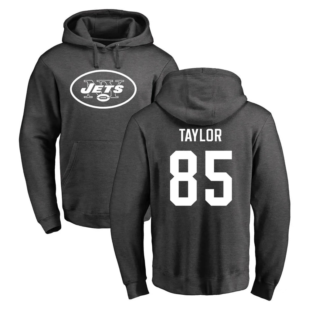 Elroe NY.Jets #85 Mason Taylor Player Gray Pullover Hoodies Limited Game Stitched Jerseys