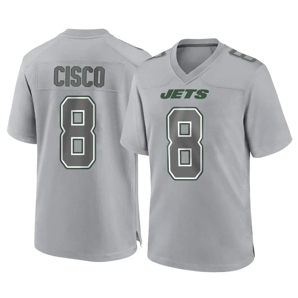 Elroe NY.Jets #8 Andre Cisco Player Gray Limited Atmosphere Fashion Home Game Stitched Jerseys
