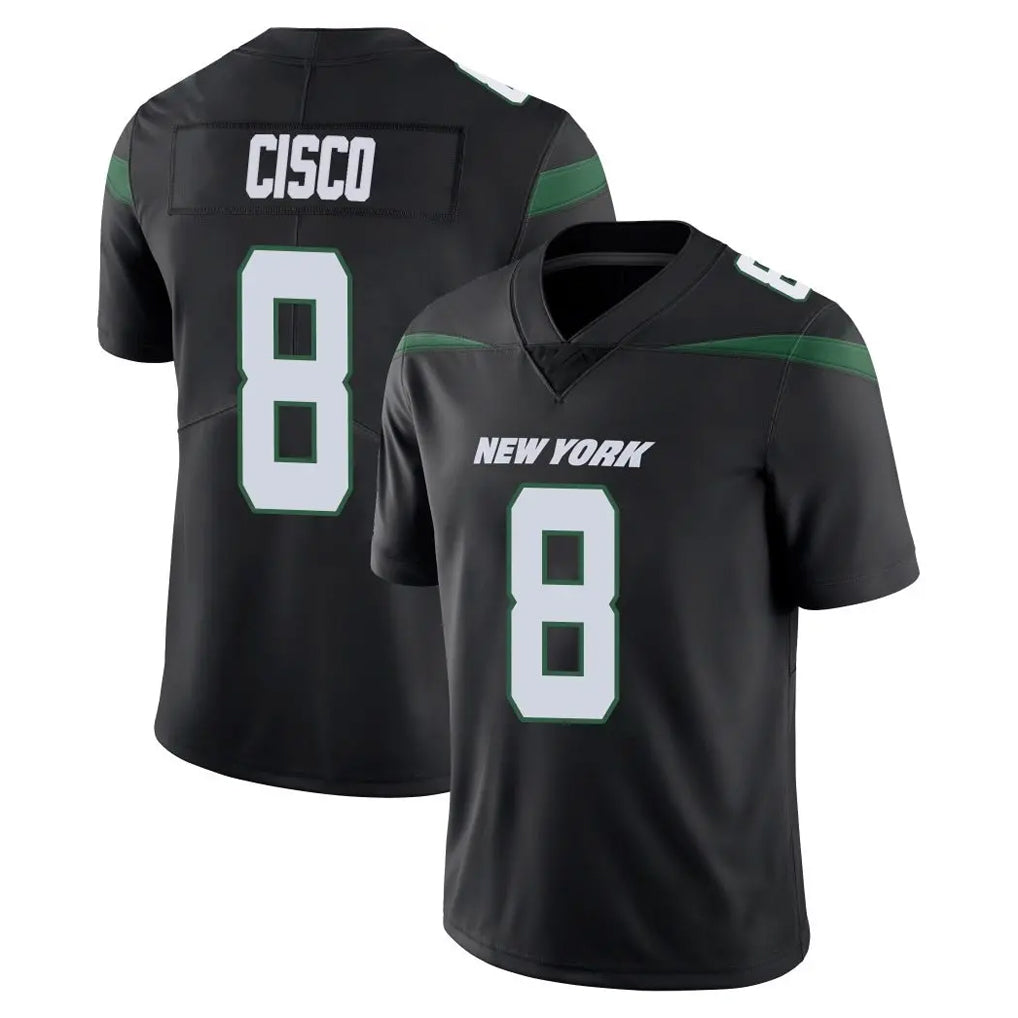 Elroe NY.Jets #8 Andre Cisco Player Stealth Black Limited Vapor Home Game Stitched Jerseys