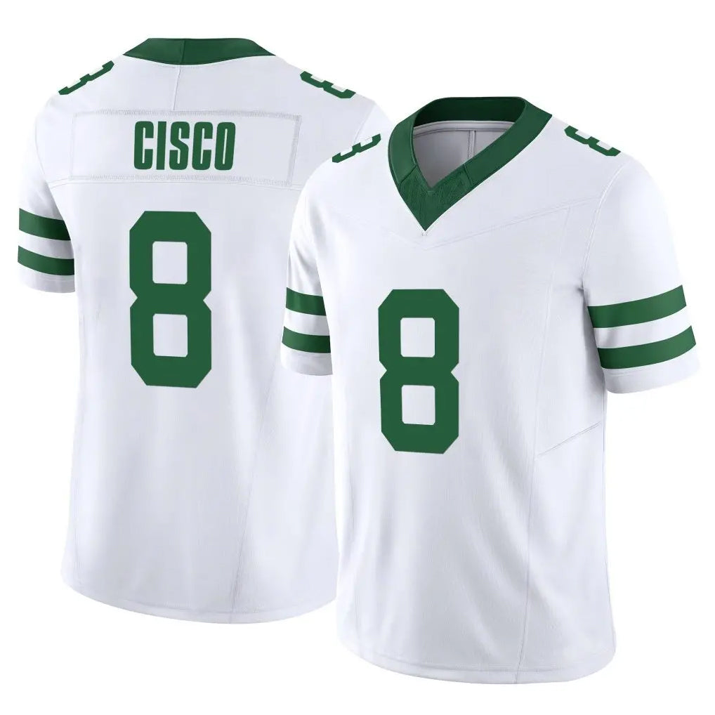 Elroe NY.Jets #8 Andre Cisco Player White Legacy Limited Vapor F.U.S.E. Home Game Stitched Jerseys