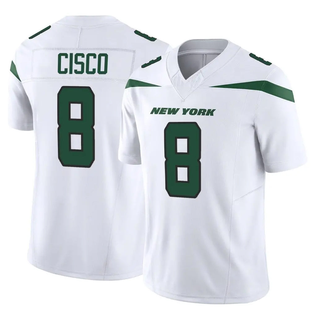 Elroe NY.Jets #8 Andre Cisco Player White Limited Vapor F.U.S.E. Home Game Stitched Jerseys