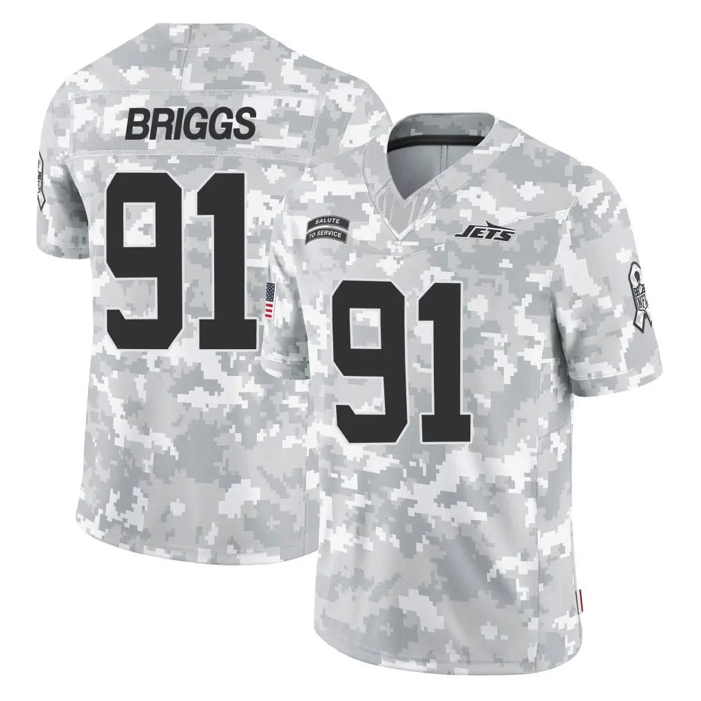 Elroe NY.Jets #91 Jowon Briggs Player Arctic Camo Salute to Service Limited Game Stitched Jerseys