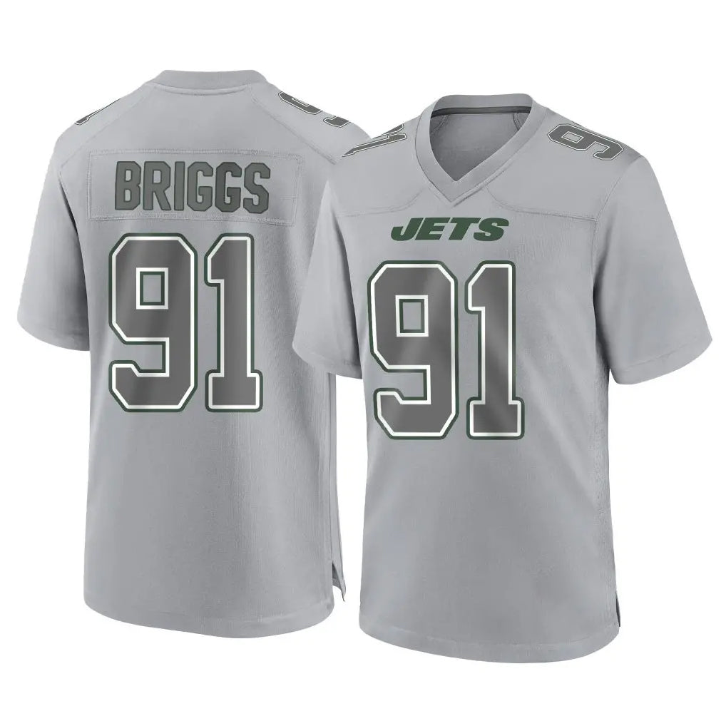 Elroe NY.Jets #91 Jowon Briggs Player Gray Limited Atmosphere Fashion Home Game Stitched Jerseys