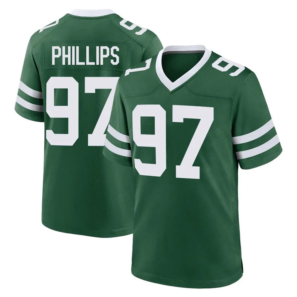 Elroe NY.Jets #97 Harrison Phillips Player Green Legacy Home Game Stitched Jerseys