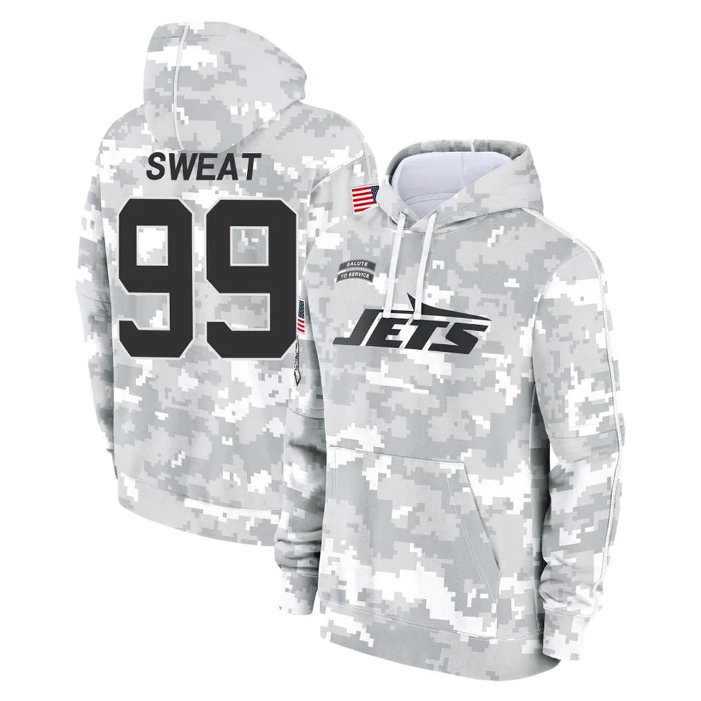 Elroe NY.Jets #99 T'Vondre Sweat Player Arctic Camo Salute to Service Pullover Hoodies Limited Game Stitched Jerseys