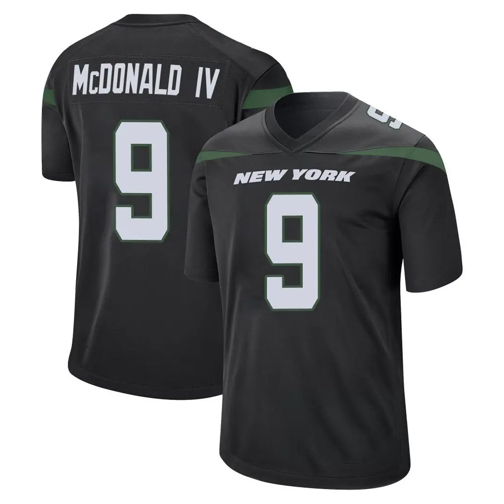 Elroe NY.Jets #9 Will McDonald IV Player Stealth Black Home Game Stitched Jerseys