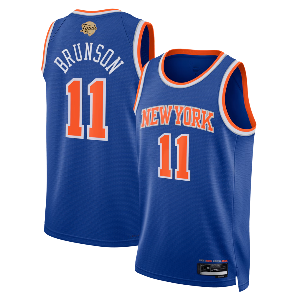 Elroe NY.Knicks #11 Jalen Brunson  Blue 2026  Finals Patch Swingman Jerseys - Icon Edition