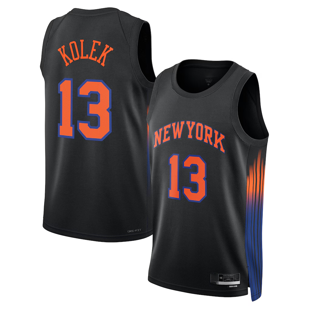 Elroe NY.Knicks #13 Tyler Kolek Jordan Brand Black Swingman Jerseys - Statement Edition