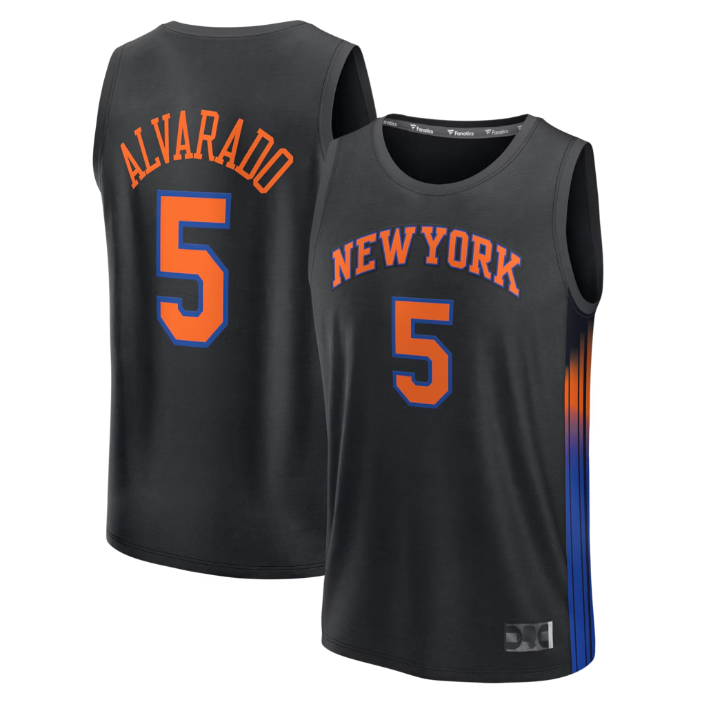 Elroe NY.Knicks #5 Jose Alvarado  Black Fast Break Replica Jerseys - Statement Edition