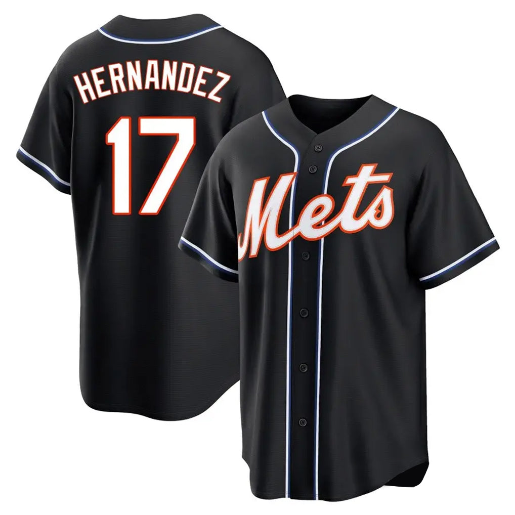 Elroe NY.Mets #17 Keith Hernandez Player Black Fashion Out Game Stitched Jerseys
