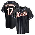 Elroe NY.Mets #17 Keith Hernandez Player Black Fashion Out Game Stitched Jerseys