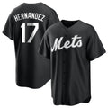 Elroe NY.Mets #17 Keith Hernandez Player Black Home Game Stitched Jerseys