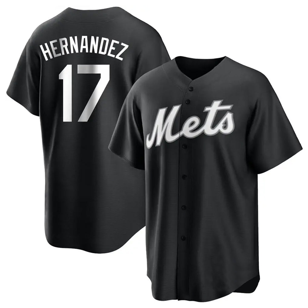 Elroe NY.Mets #17 Keith Hernandez Player Black Home Game Stitched Jerseys