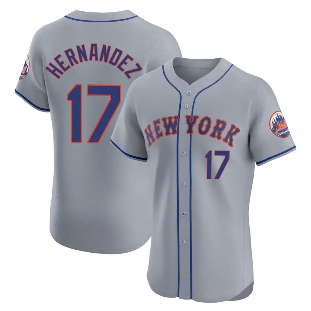 Elroe NY.Mets #17 Keith Hernandez Player Gray Road Limited Elite Home Stitched Jerseys