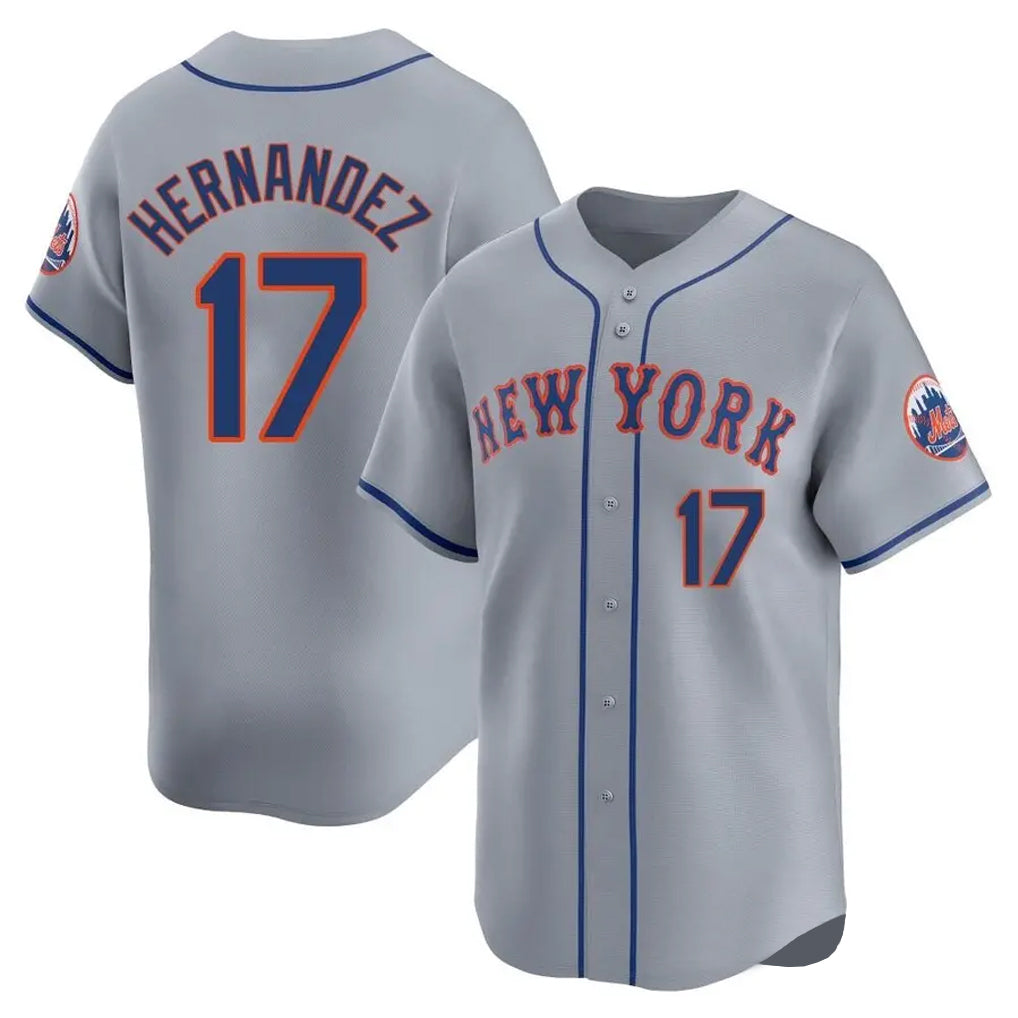 Elroe NY.Mets #17 Keith Hernandez Player Gray Road Limited Home Stitched Jerseys