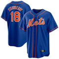 Elroe NY.Mets #18 Darryl Strawberry Player Royal Home Game Stitched Jerseys
