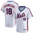 Elroe NY.Mets #18 Darryl Strawberry Player White Cooperstown Collection T-shirt Game Stitched Jerseys