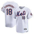 Elroe NY.Mets #18 Darryl Strawberry Player White Home Limited Stitched Jerseys