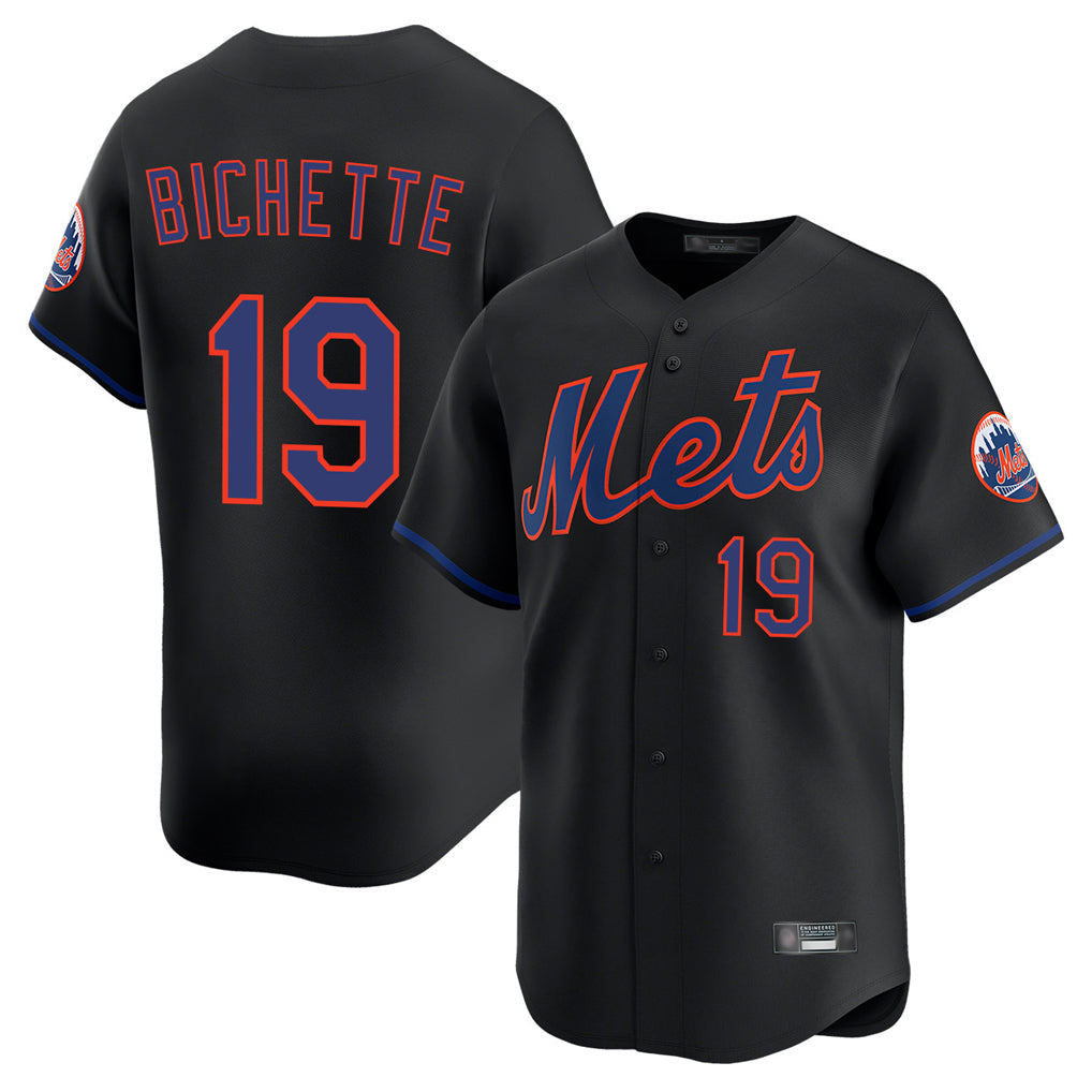 Elroe NY.Mets #19 Bo Bichette Player Black Alternate Home Limited Stitched Jerseys