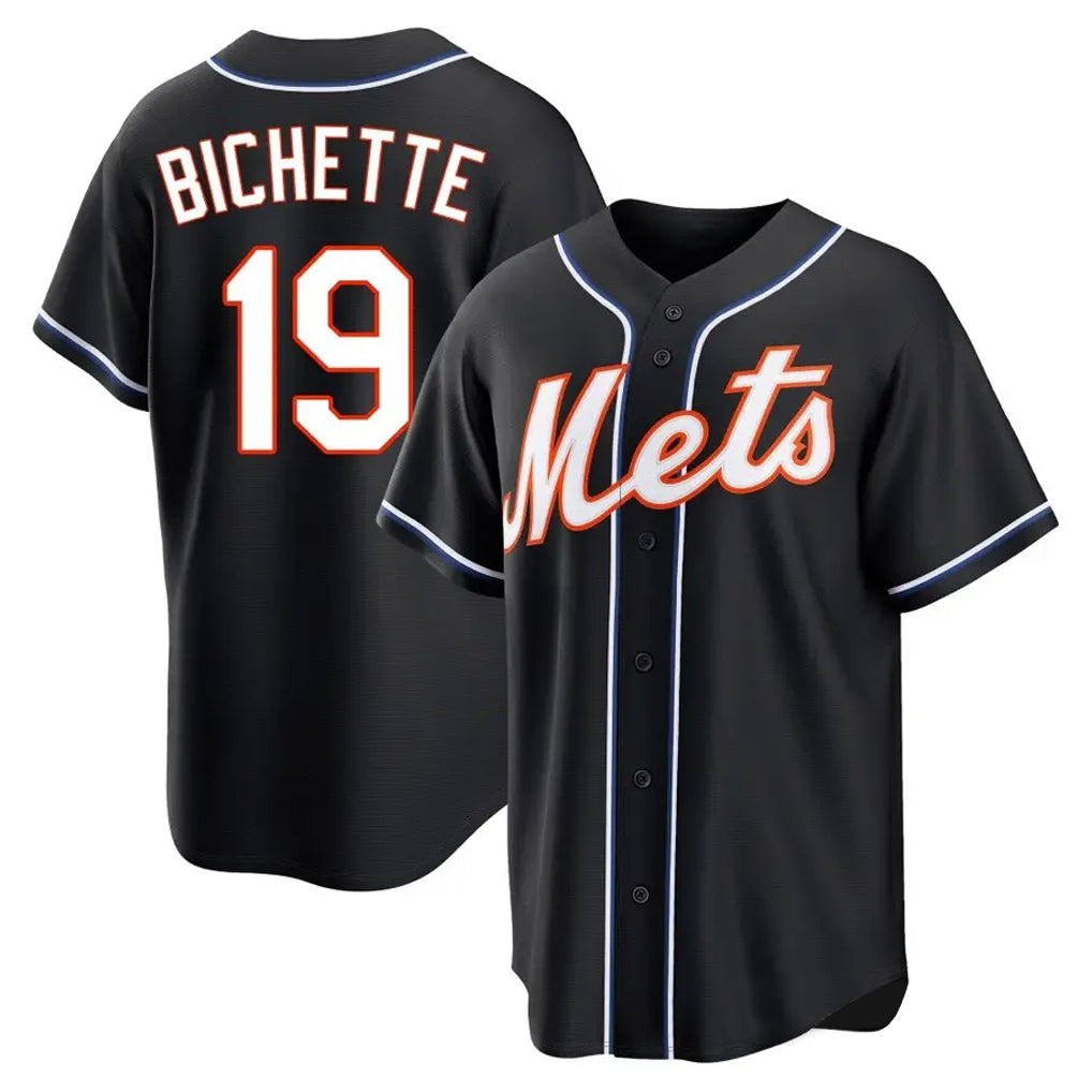 Elroe NY.Mets #19 Bo Bichette Player Black Fashion Out Game Stitched Jerseys