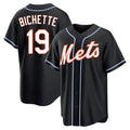 Elroe NY.Mets #19 Bo Bichette Player Black Fashion Out Game Stitched Jerseys