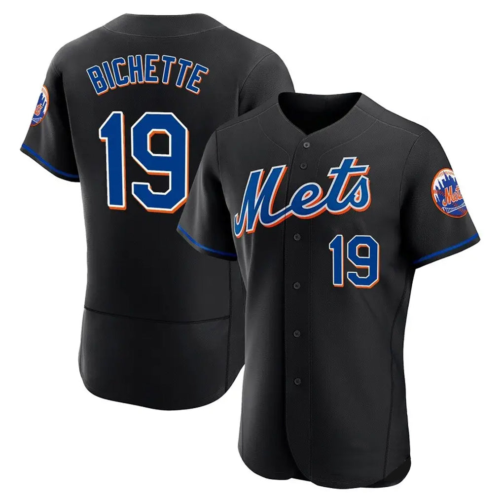Elroe NY.Mets #19 Bo Bichette Player Black Replica Home Limited Elite Stitched Jerseys