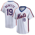Elroe NY.Mets #19 Bo Bichette Player White Cooperstown Collection T-shirt Game Stitched Jerseys