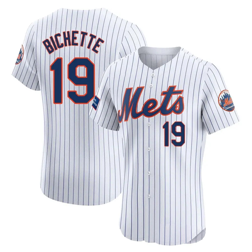 Elroe NY.Mets #19 Bo Bichette Player White Home Limited Elite Stitched Jerseys