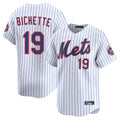 Elroe NY.Mets #19 Bo Bichette Player White Home Limited Stitched Jerseys