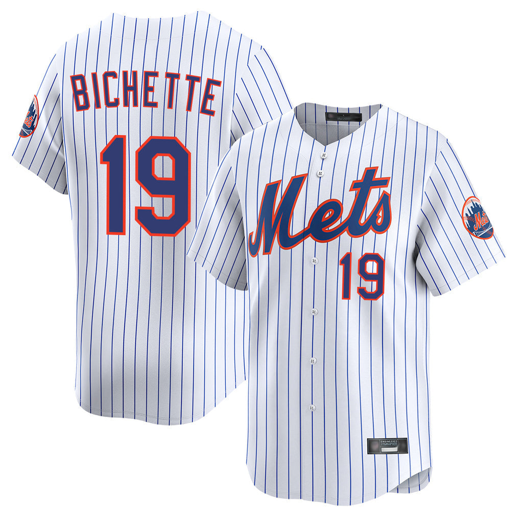 Elroe NY.Mets #19 Bo Bichette Player White Home Limited Stitched Jerseys
