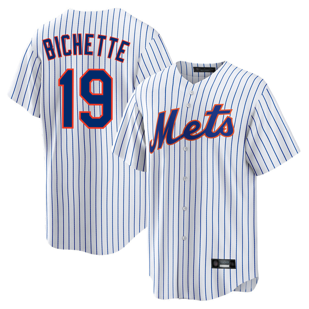Elroe NY.Mets #19 Bo Bichette Player White Home Replica Stitched Jerseys
