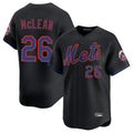 Elroe NY.Mets #26 Nolan McLean Player Black Alternate Home Limited Stitched Jerseys