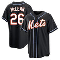 Elroe NY.Mets #26 Nolan McLean Player Black Fashion Out Game Stitched Jerseys