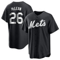 Elroe NY.Mets #26 Nolan McLean Player Black Home Game Stitched Jerseys