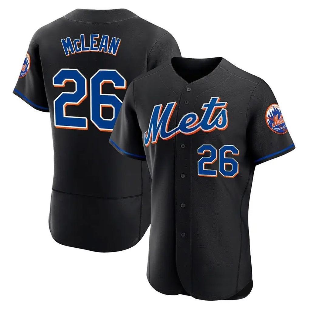 Elroe NY.Mets #26 Nolan McLean Player Black Replica Home Limited Elite Stitched Jerseys